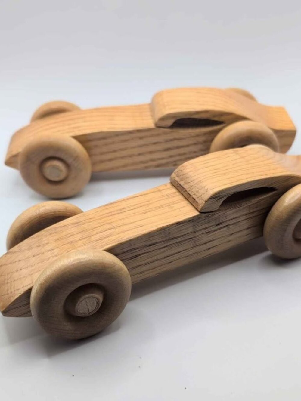Pair of Vintage Wooden Toy Cars